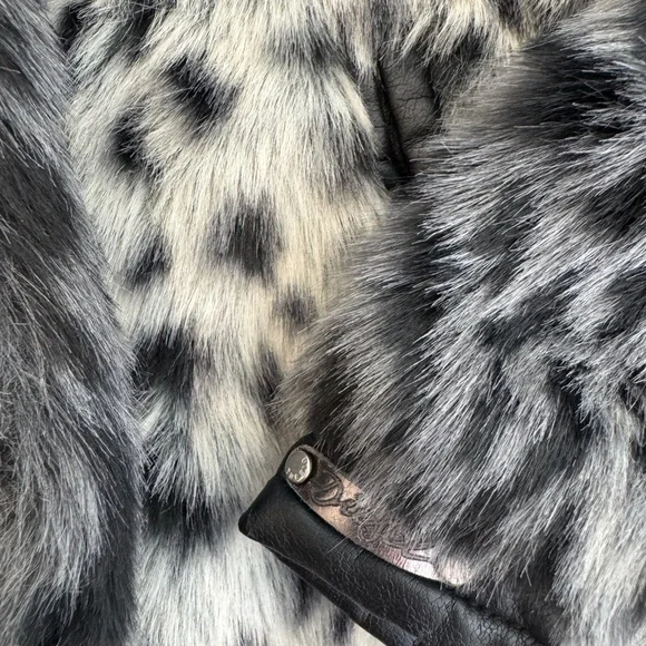 Diesel Faux Fur Leopard Print Coat